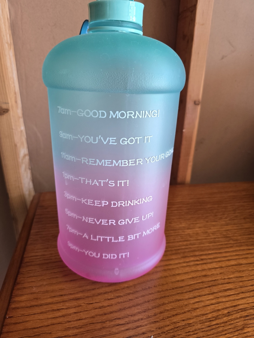 One Gallon Water Jug With Inspirarional Quotes